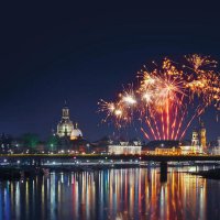 Fireworks in Dresden (Germany) during New Year celebration © Martina - stock.adobe.com